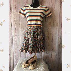 WINTER VACAY READY!🌞XS BP Flower Print Elastic Waist Crinkled Mini Skirt